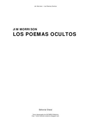Morrison Jim Los Poemas Ocultos