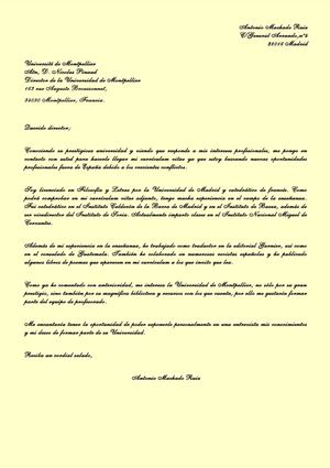 Carta De Presentacion De Antonio Machado