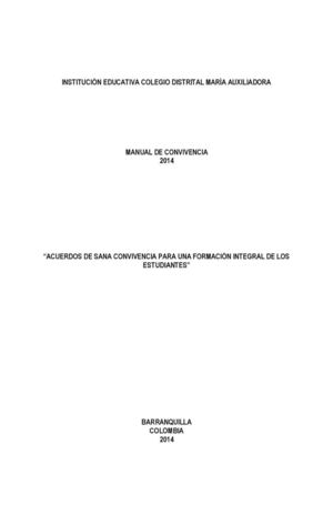 Manual De Convivencia Codimauxi 2014 Impreso