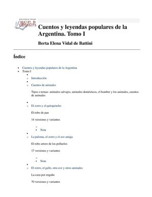 Berta Vidal De Battini Tomo I Cuentos Y Leyendas Populares