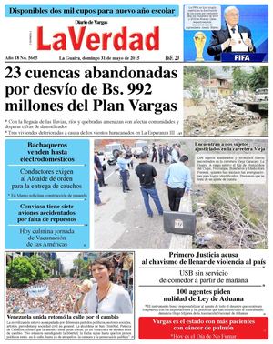 La Guaira, domingo 31 de mayo de 2015 Año 18 No. 5665