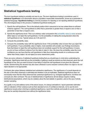 Statistical Hypothesis Testing