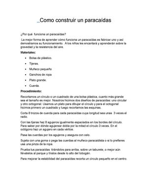 Como Se Hace Un Paracaidas