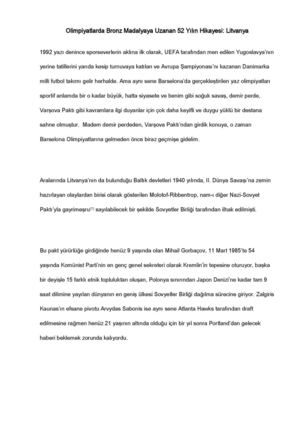 Olimpiyatlarda Bronz Madalyaya Uzanan 52 Yılın Hikayesi Litvanya