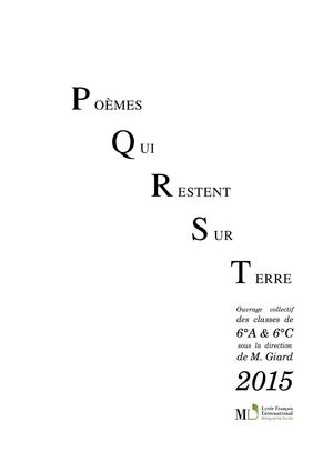 Poèmes qui restent sur terre