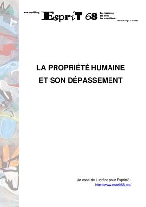 La propriété humaine et son dépassement