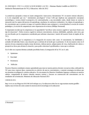 El Enfoque Cts Y La Educacion Sobre Las Tic