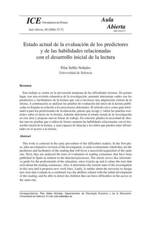 Dialnet Estado Actual De La Evaluacion De Los Predictores Yde Las Ha 2684202