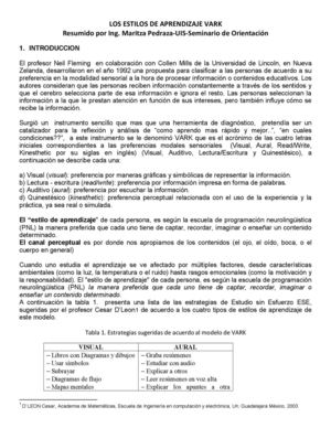 Los Estilos De Aprendizaje Vark