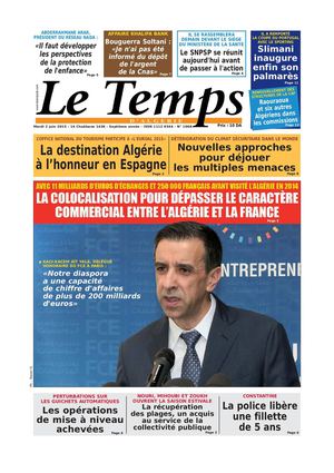 Le Temps d'Algérie Edition du Mardi 2 Juin 2015