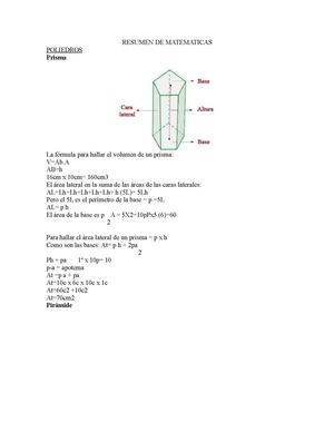 Resumen De Matematicas Anabel