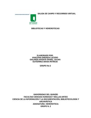 Actividad Salida De Campo Y Recorrido Virtual