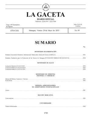 Gaceta No 99 Viernes 29 De Mayo 2015