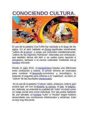 Conociendo Cultura