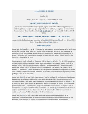 Acuerdo 42 De 2002