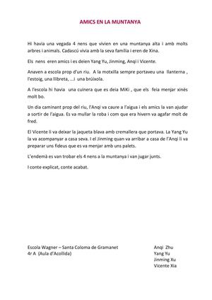 Amics En La Muntanya Escola Wagner