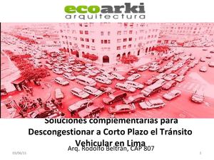 Soluciones para Descongestionar  El Tránsito de Lima, PERU