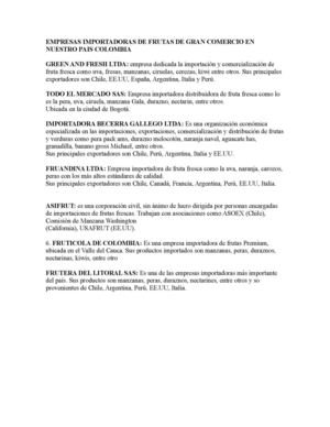 Empresas Importadoras De Frutas De Gran Comercio En Nuestro Pais Colombia