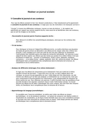 Realiser Journal Scolaire Clemi