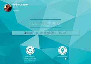 CV Jodie Guillon Communication digitale en master 2 - Chargée de communication externe (événementiel, social média, web marketing, relations presse)