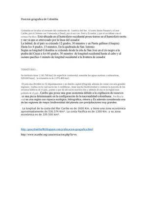 Posicion Geografica De Colombia