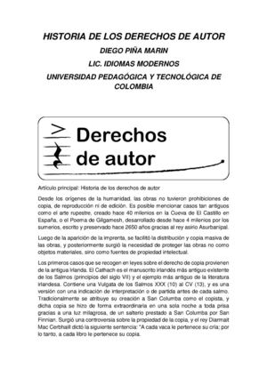 Historia De Los Derechos De Autor