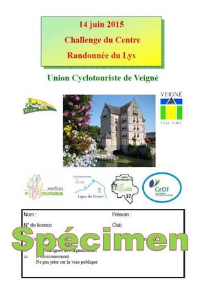 Plaquette Challenge du Centre de Cyclotourisme