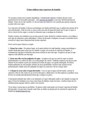 Vaporera Bambu, ¿cómo se usa?