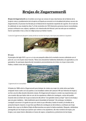 Trabajo Sociales  Las Brujas De Zugarramurdi