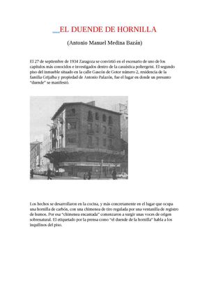 El Duende De Hornilla Por A M Medina B