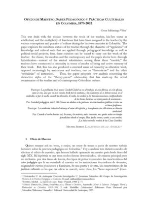 2 1870,2002, Maestro Saber Cultura Oscar Saldarriaga