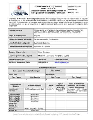 Proyectos De Investigacion