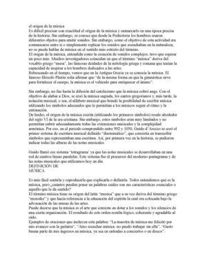 El Origen De La Música