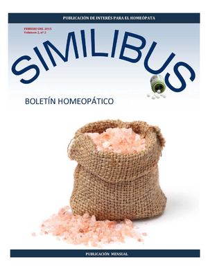 BOLETIN HOMEOPATICO SIMILIBUS, Febrero 2015