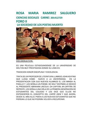 Foro Ii La Sociedad De Los Poetas Muertos