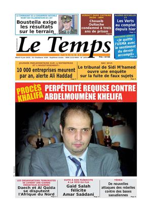 Le Temps d'Algérie Edition du Mardi 9 Juin 2015