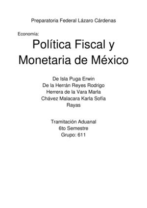 Politica Fiscaly Monerariade Mexico