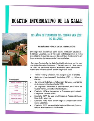 Boletin Informativo De La Salle