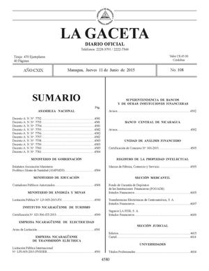 Gaceta No 108 Jueves 11 De Junio 2015