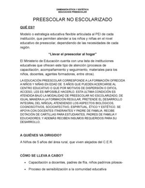 Preescolar No Escolarizado