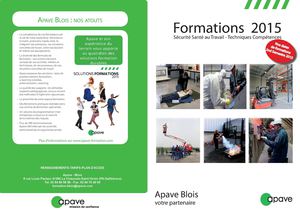 Apave Blois Calendrier formation 2nd Semestre 2015