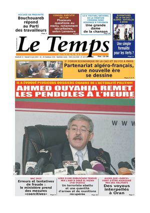 Le Temps d'Algérie Edition du Samedi 13 Juin 2015