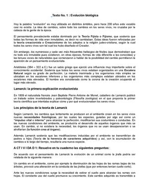 Textos sobre evoluciòn