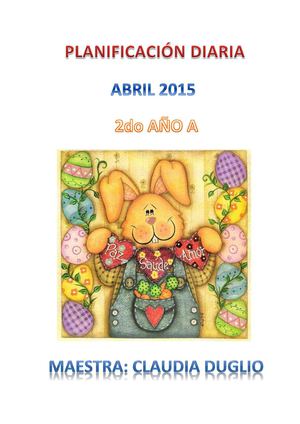 Planificación Mes De Abril 2015 2do A
