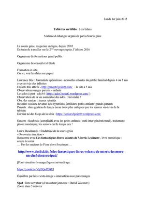 Les tablettes 1er bilan (La souris grise)