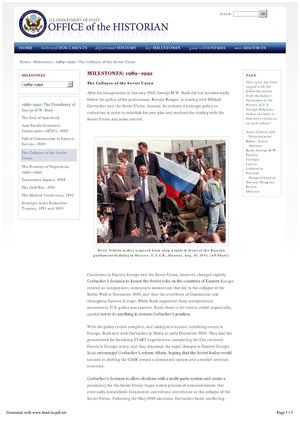 The Collapse Of The Soviet Union 1989–1992 Milestones Office Of The Historian