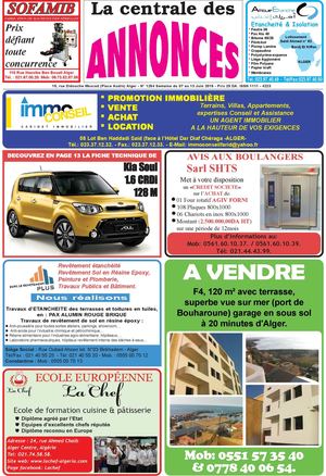 La Centrale des Annonces N° 1254 Semaine du 07 au 13 Juin 2015