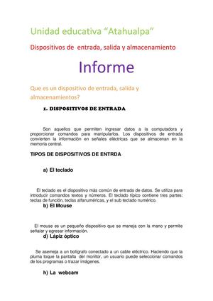 Dispositivo De Entrada Y Salida
