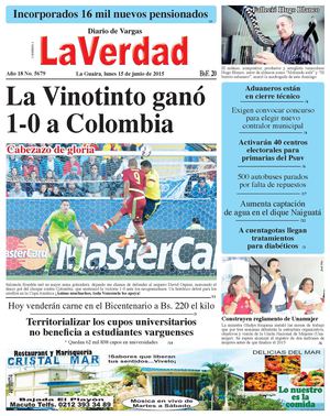 La Guaira, lunes 15 de 2015 Año 18 No. 5679
