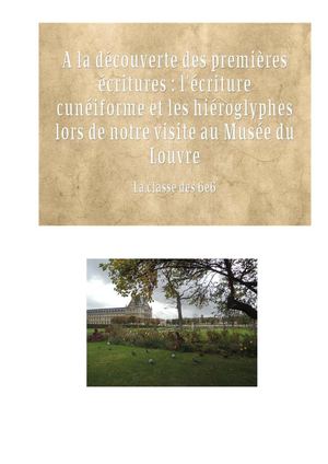 A la découverte des premières écritures et visite du Musée du Louvre